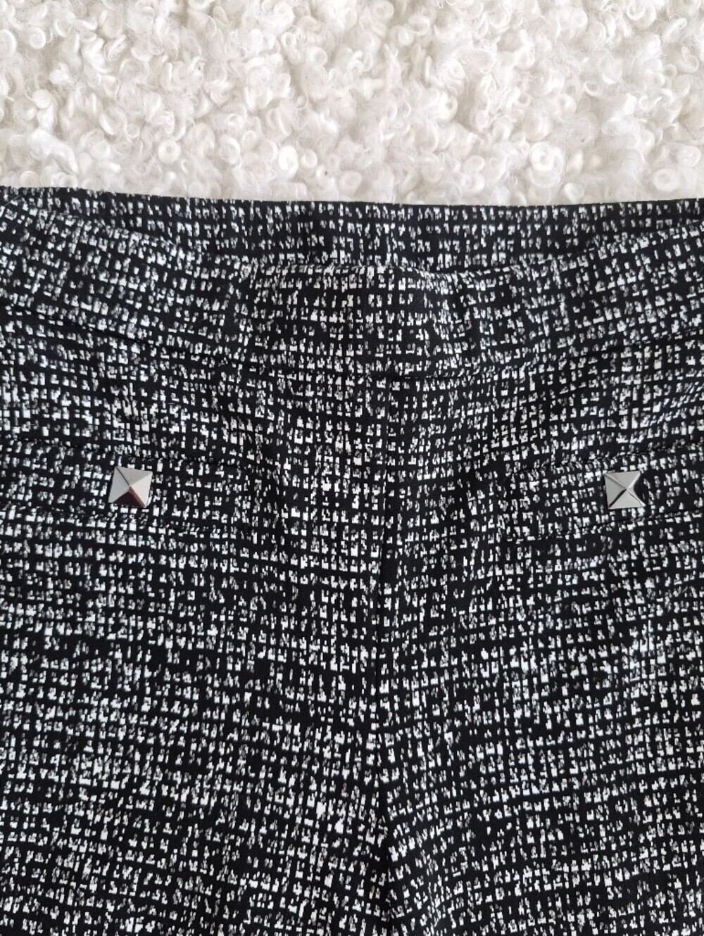 Joseph Ribkoff Tweed Knit Pants 8 Dark Academia Coquette Crop Wide Leg Trousers - Picture 6 of 16